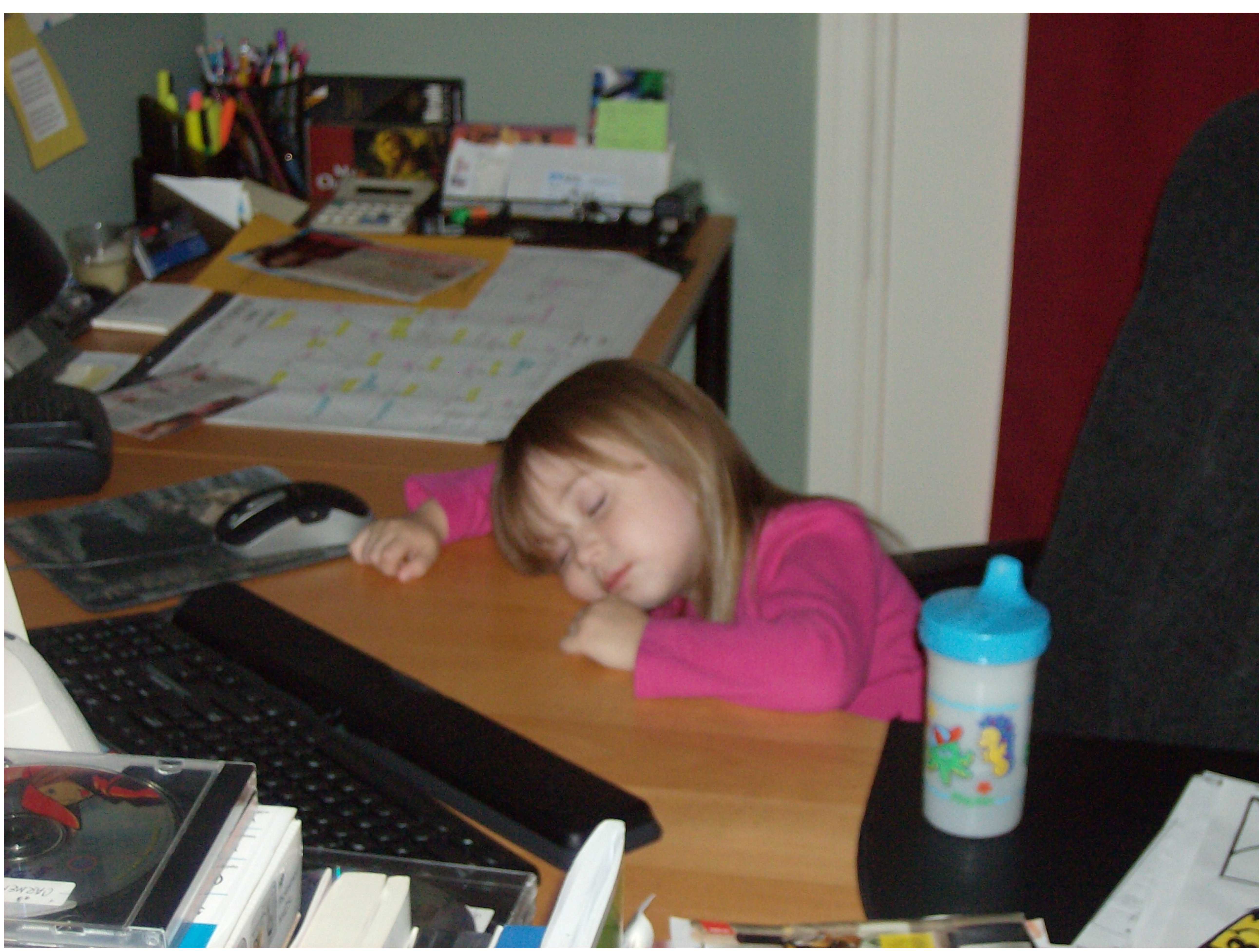 young me asleep at the computer
